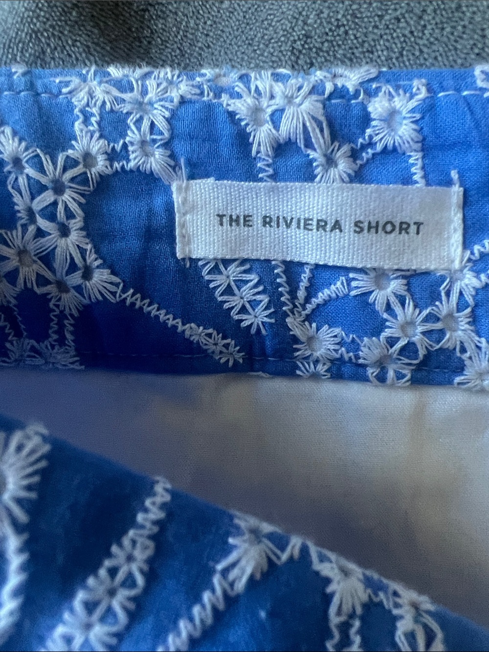 NWT LOFT Light Blue with White Floral Lace High-Rise Shorts - Picture 3 of 10